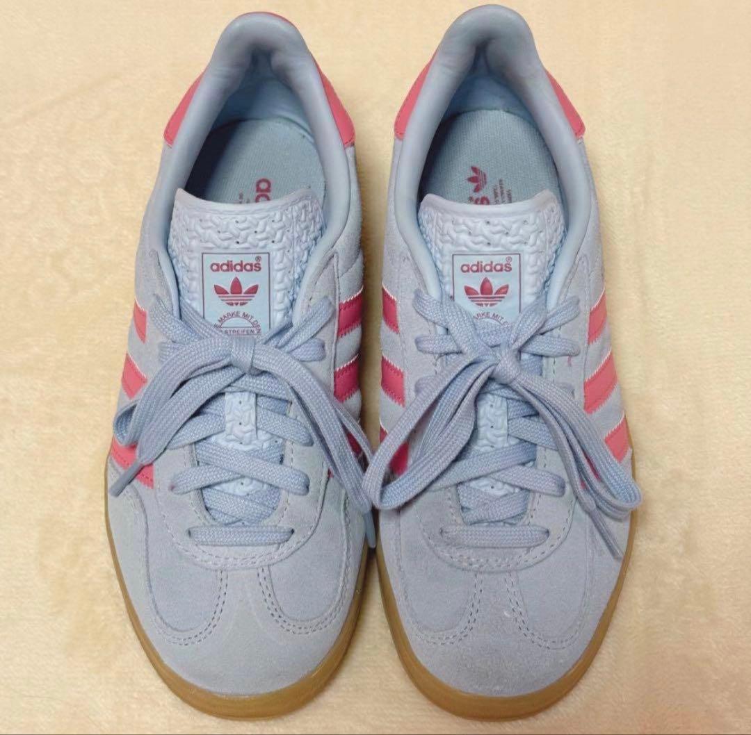 adidas ガゼル 23.0cm ライトブルー ピンク 美品 アディダス