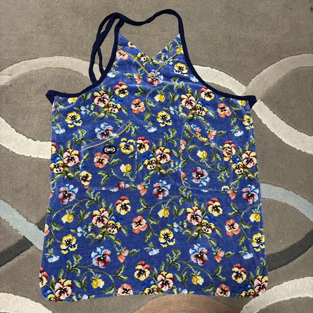 FEILER フェイラー 花柄エプロン ブルー