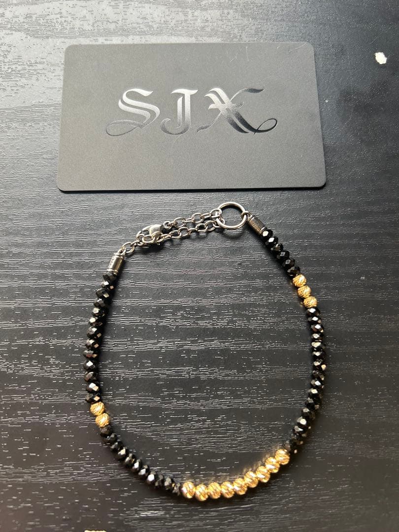 SJX ブラックスピネル グリッター アンクレット