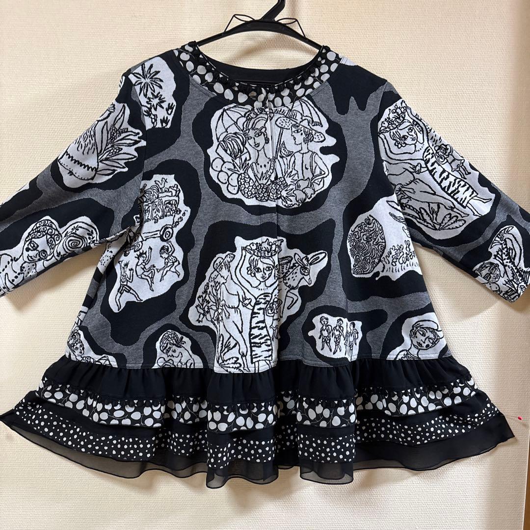 【未使用に近い】✨トクコプルミエヴォル✨女性.動物.魚の柄の前開きチュニック❤️