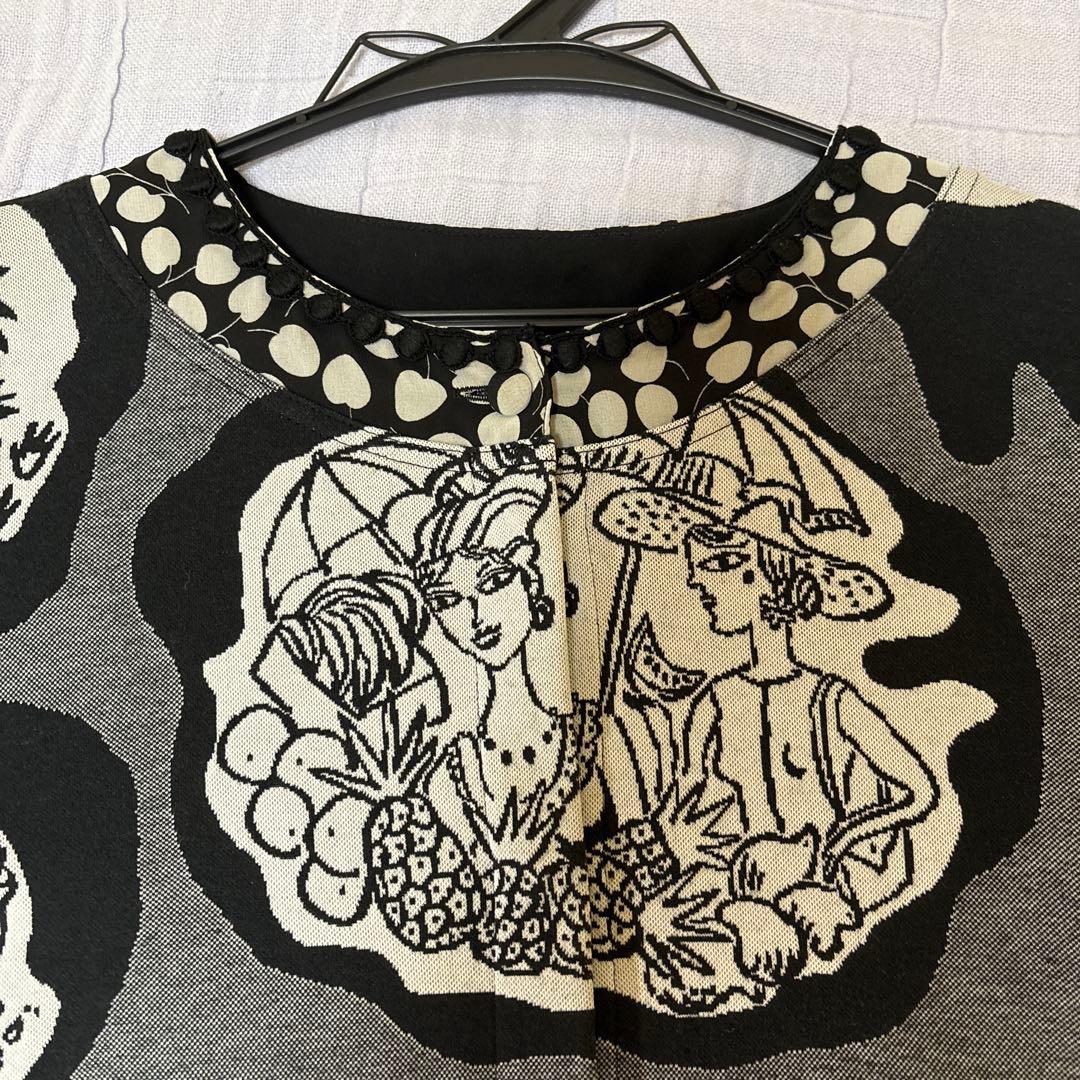 【未使用に近い】✨トクコプルミエヴォル✨女性.動物.魚の柄の前開きチュニック❤️