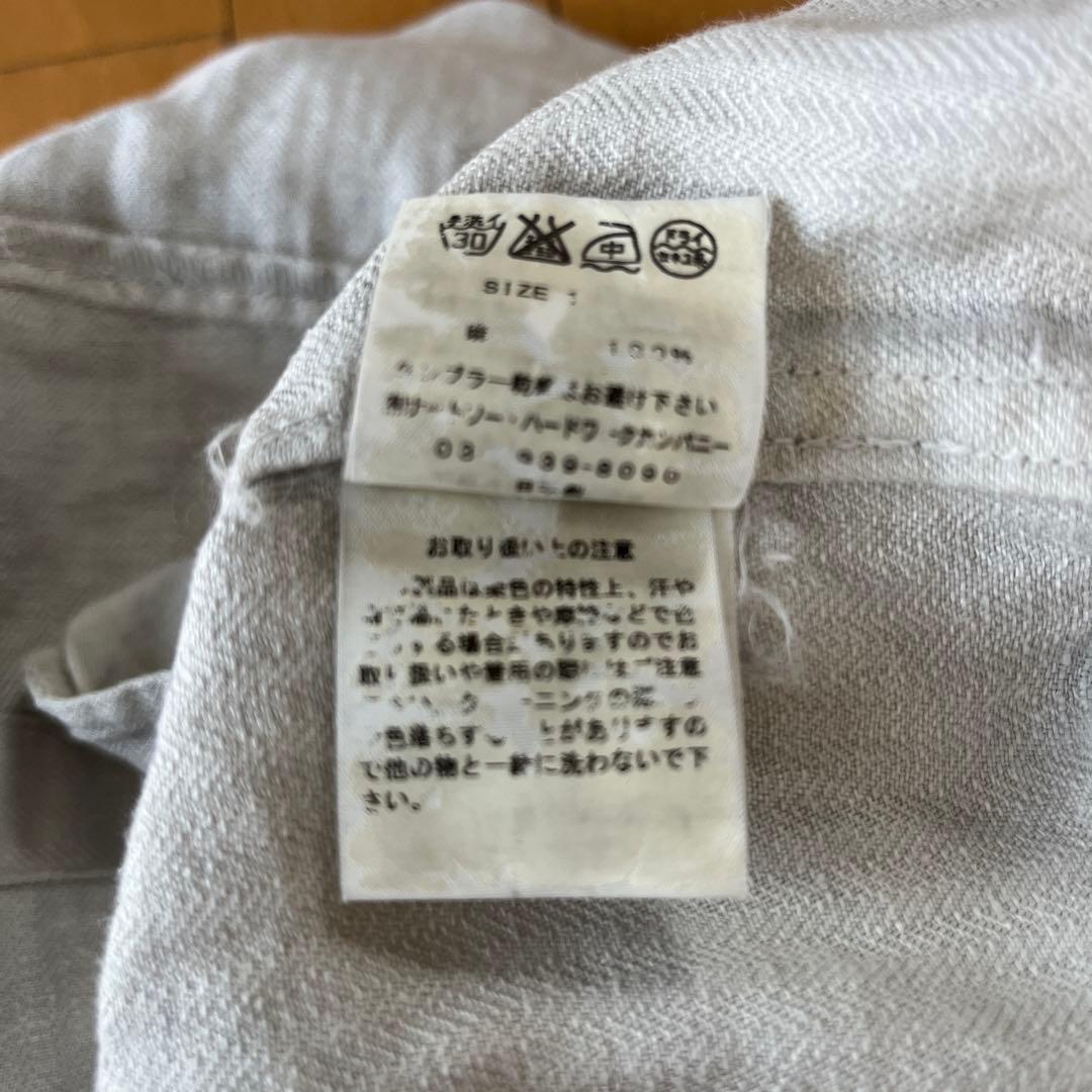 TOUJOURS トゥジュー　オールインワン　つなぎ　リネン　麻　ヘリンボーン