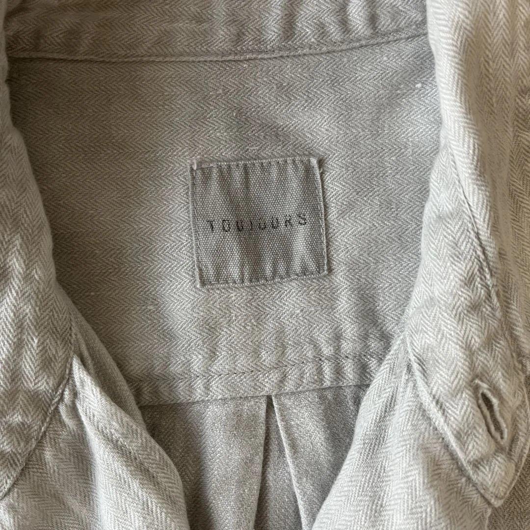 TOUJOURS トゥジュー　オールインワン　つなぎ　リネン　麻　ヘリンボーン