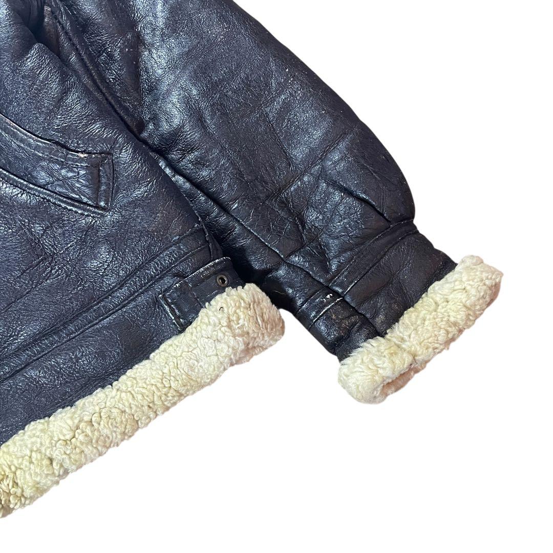 B-3型 フライトジャケット　ムートンシープスキン　ボア　レザー　M