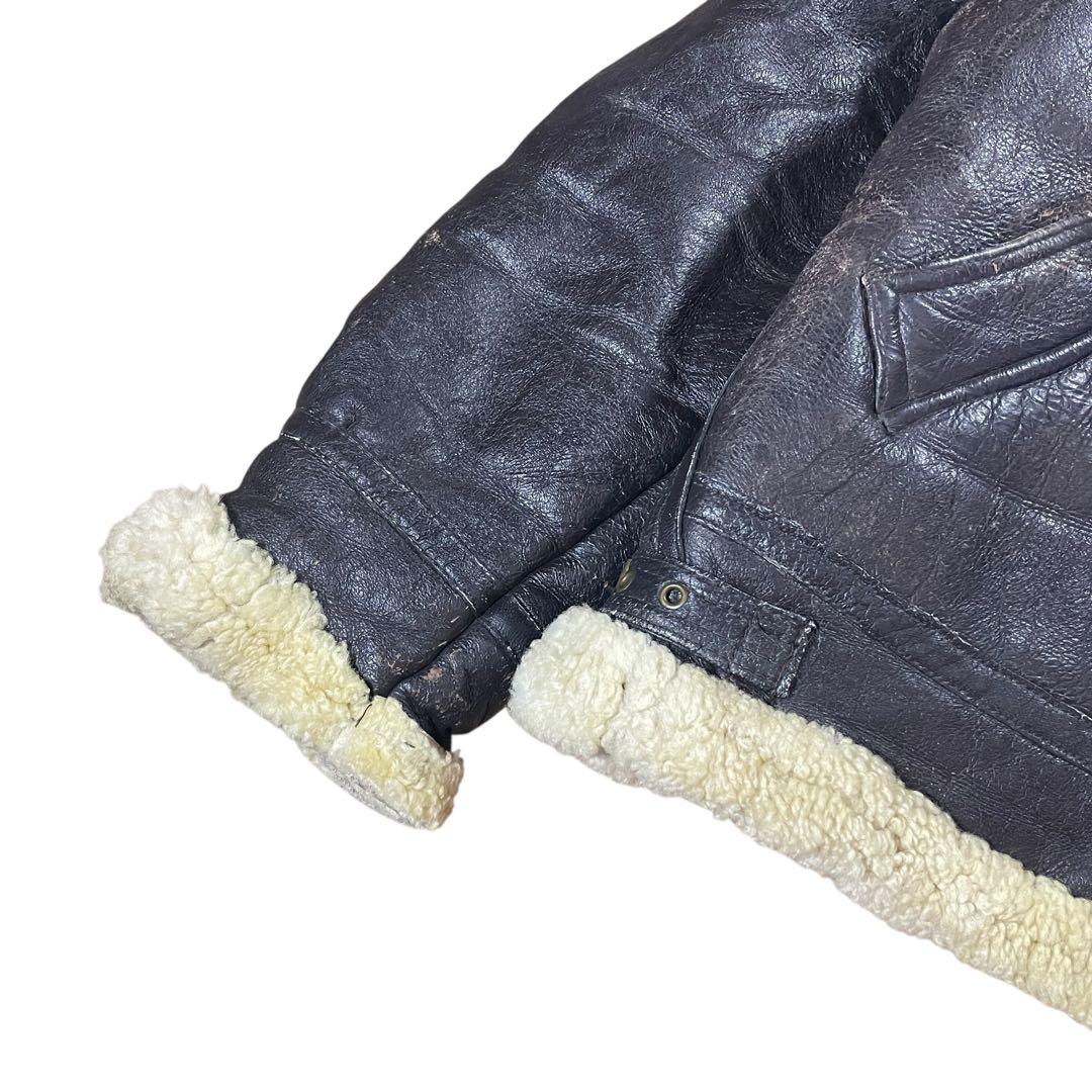 B-3型 フライトジャケット　ムートンシープスキン　ボア　レザー　M