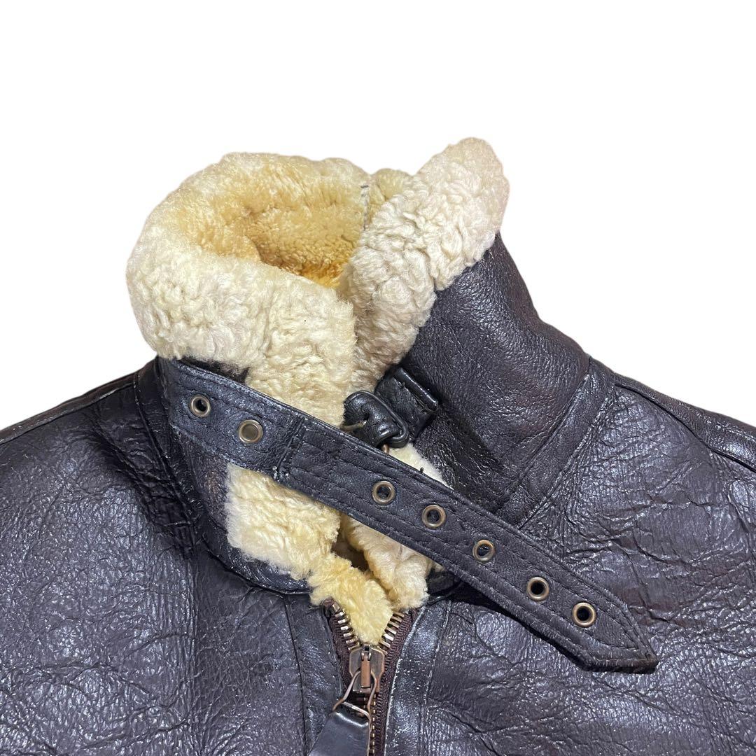 B-3型 フライトジャケット　ムートンシープスキン　ボア　レザー　M