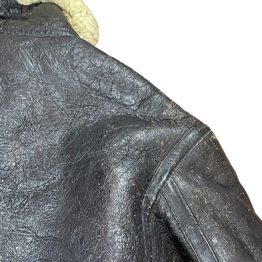 B-3型 フライトジャケット　ムートンシープスキン　ボア　レザー　M