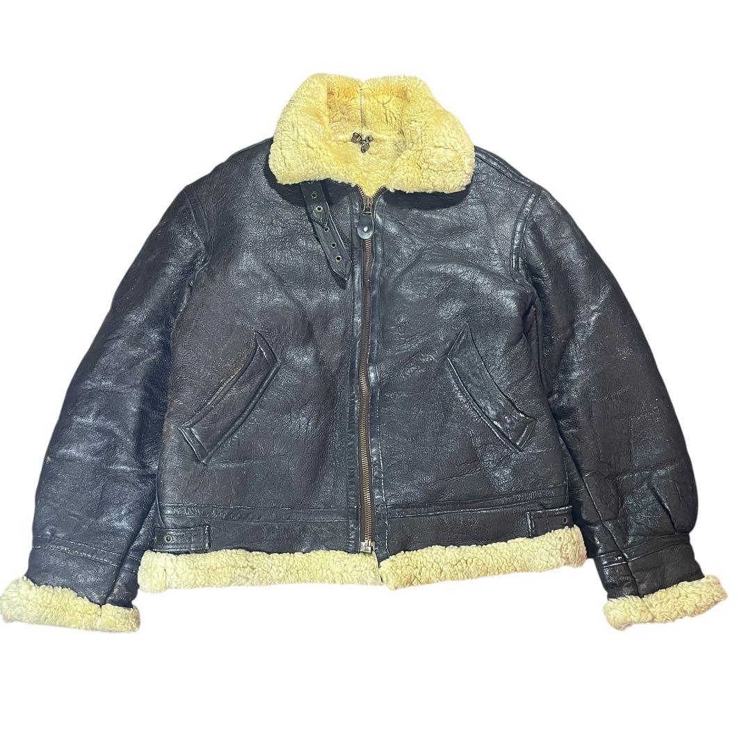 B-3型 フライトジャケット　ムートンシープスキン　ボア　レザー　M