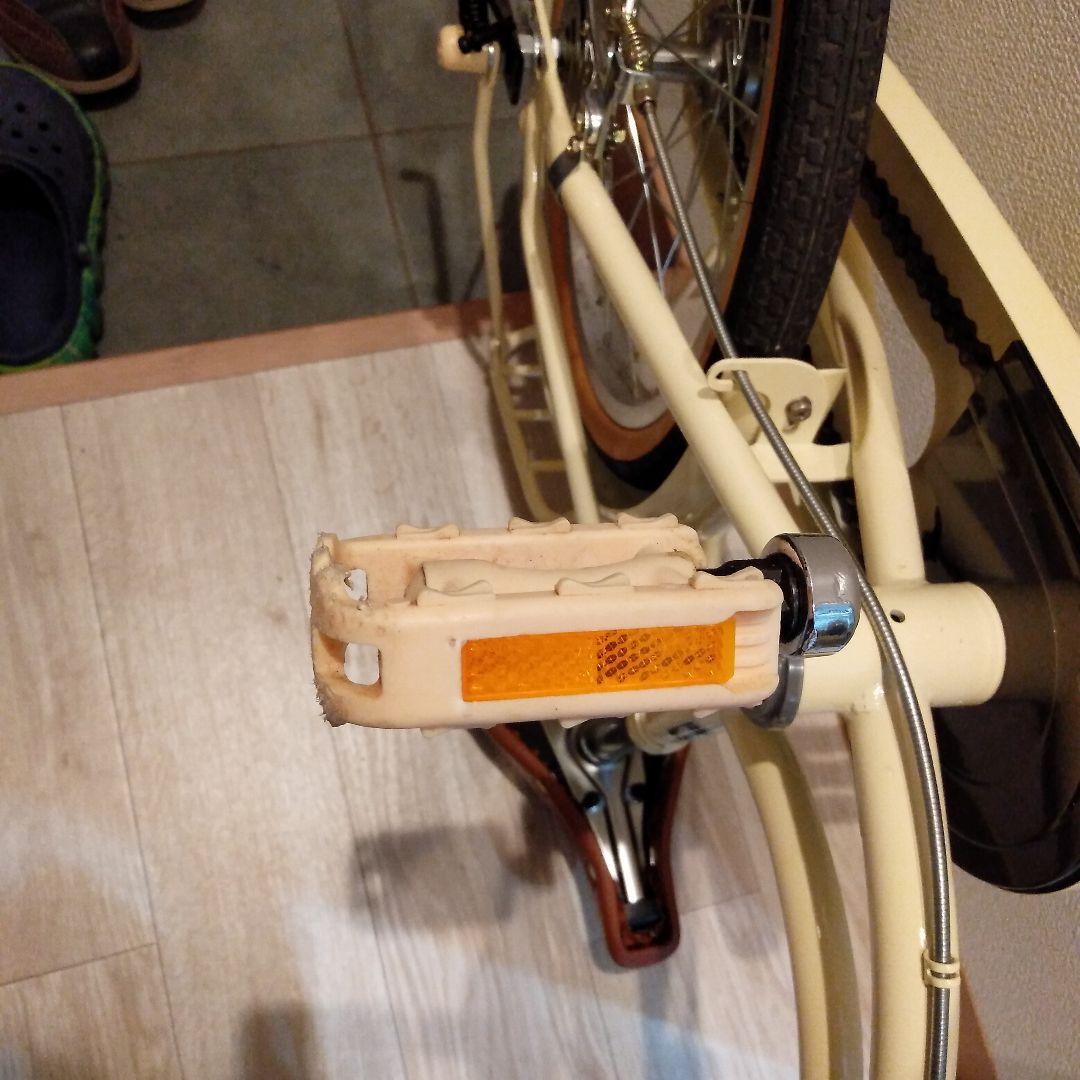 HACCHI 幼児用自転車 クリーム色 前カゴ付き