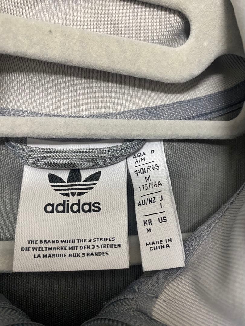 adidas グレー 3ストライプ ジャケット M