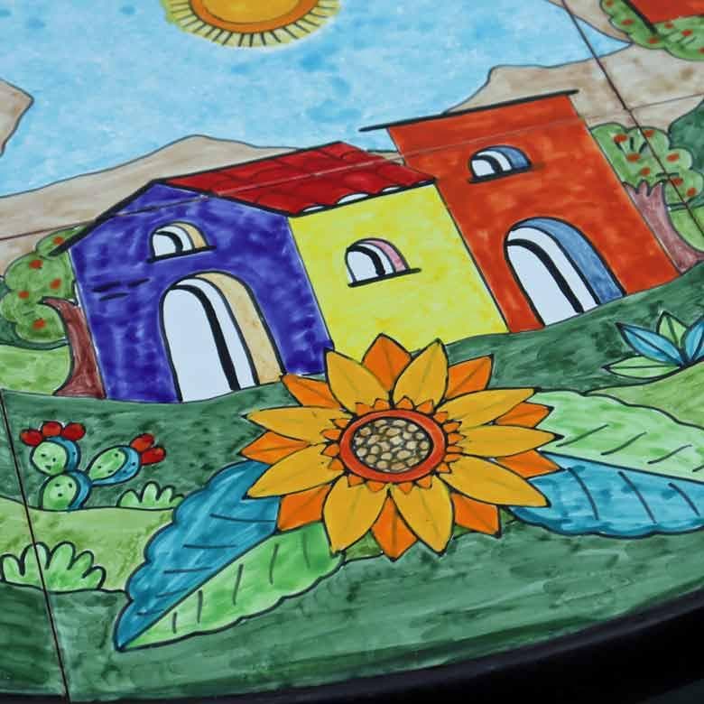 イタリア テーブルセット ガーデン 5点セット 90cm ニーノパルッカ