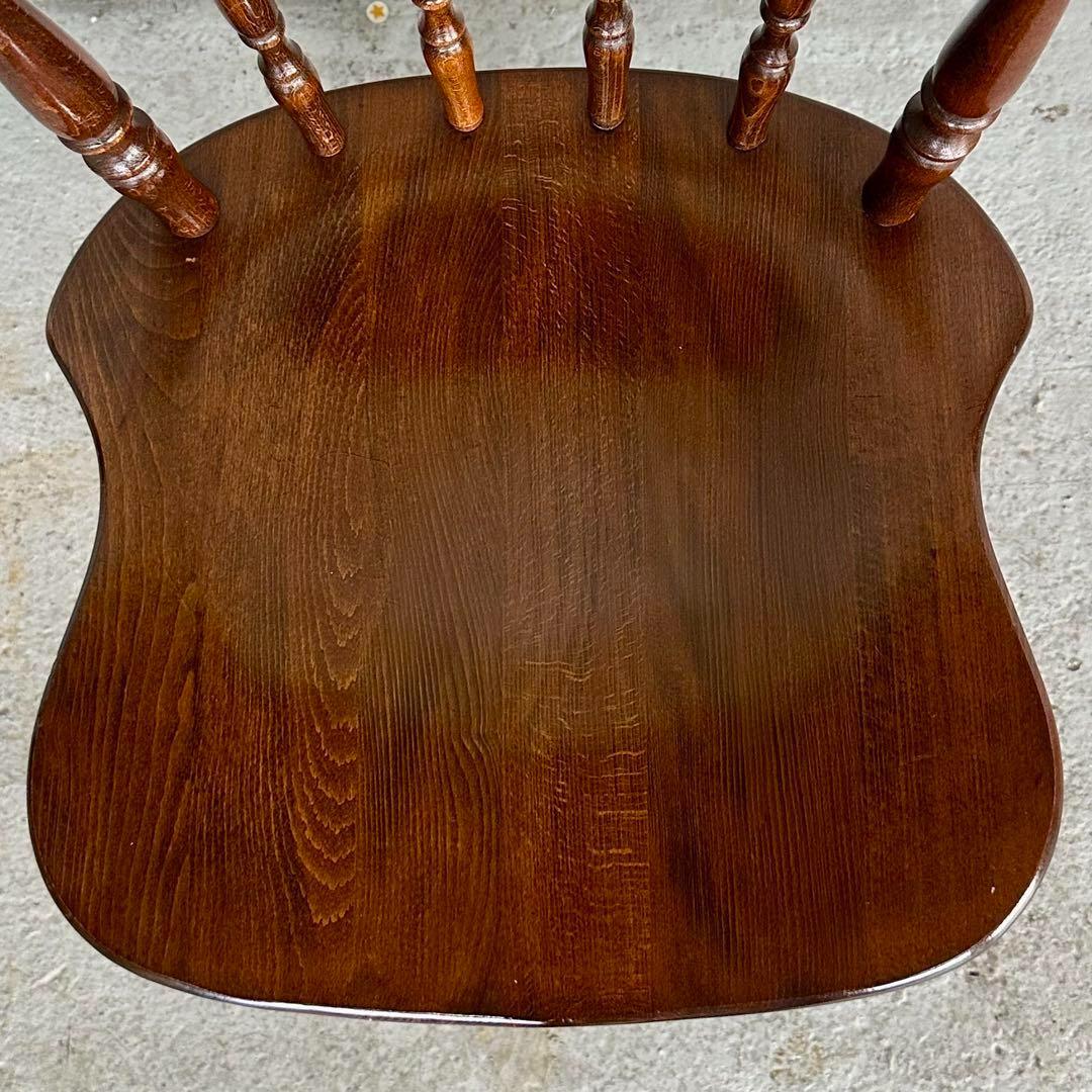 ✿昭和レトロ✿飛騨産業 キツツキマーク 上質ウィンザーチェア　ダイニングチェア