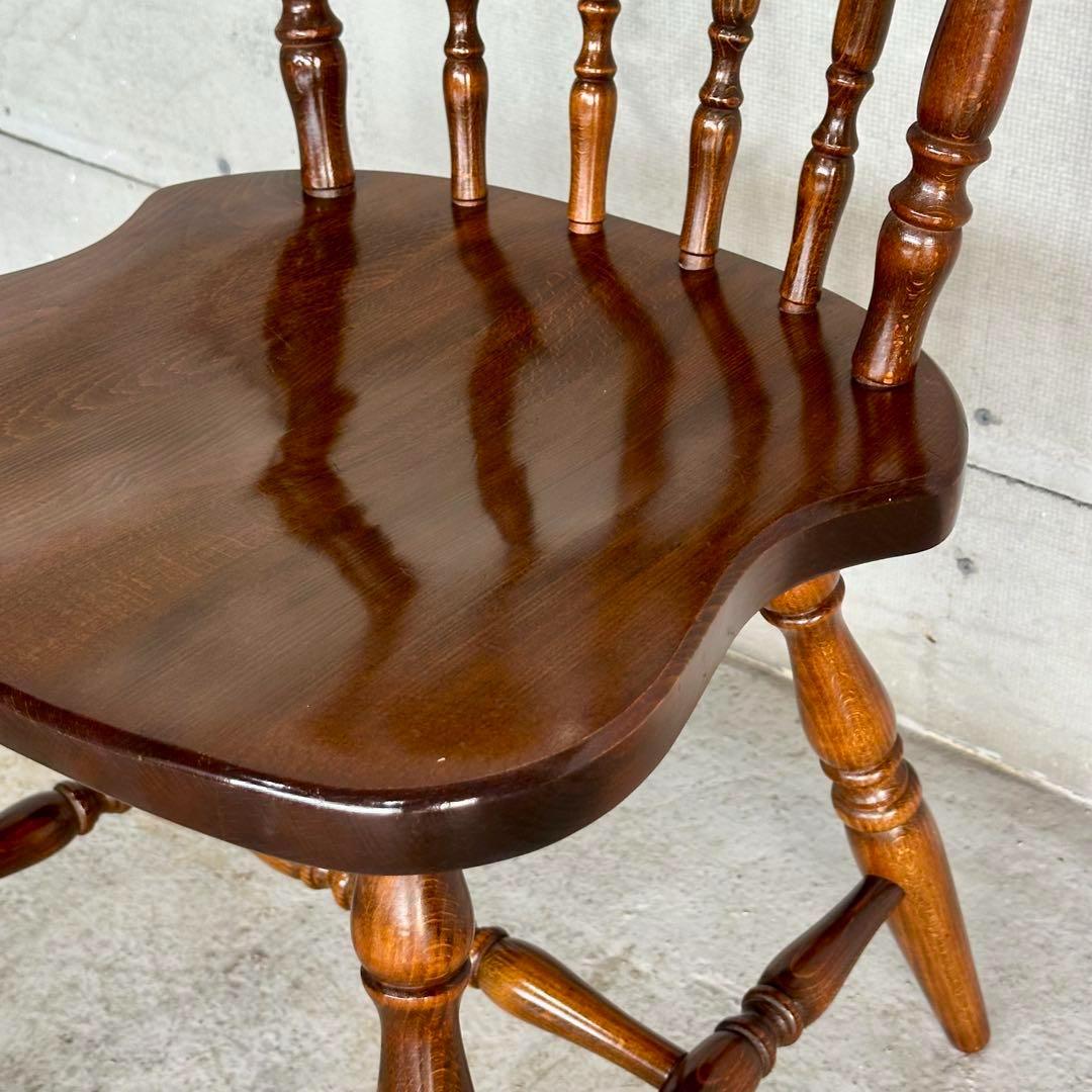 ✿昭和レトロ✿飛騨産業 キツツキマーク 上質ウィンザーチェア　ダイニングチェア