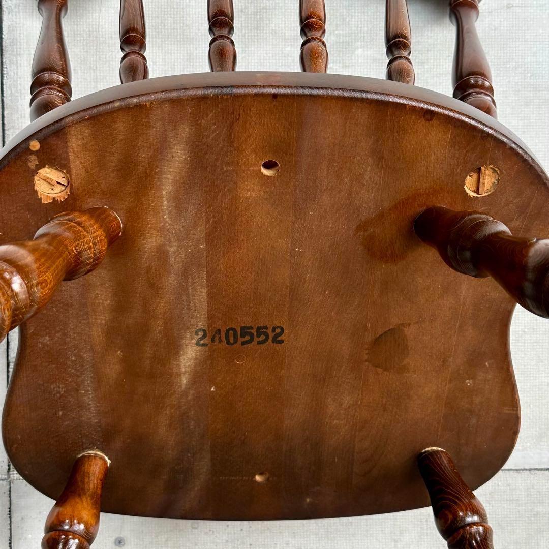 ✿昭和レトロ✿飛騨産業 キツツキマーク 上質ウィンザーチェア　ダイニングチェア