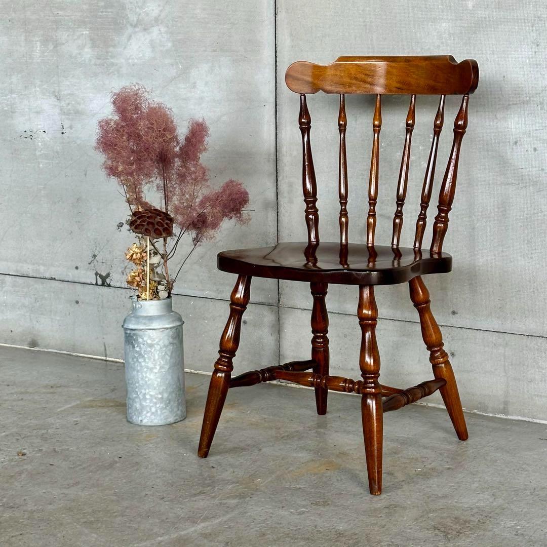 ✿昭和レトロ✿飛騨産業 キツツキマーク 上質ウィンザーチェア　ダイニングチェア