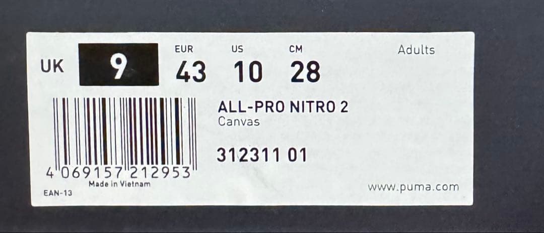 PUMA オールプロ ニトロ 2 Chris B 28cm
