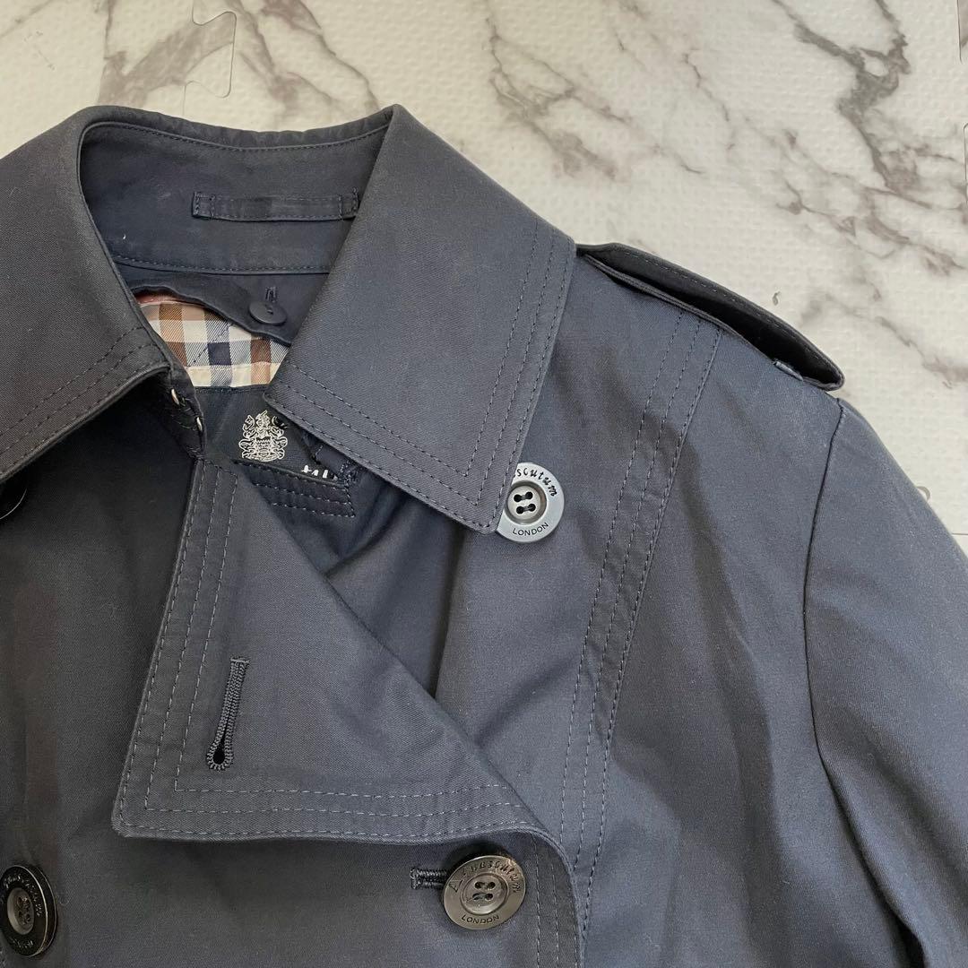 【美品】アクアスキュータム　トレンチコート ベルト　ライナー付　チェック