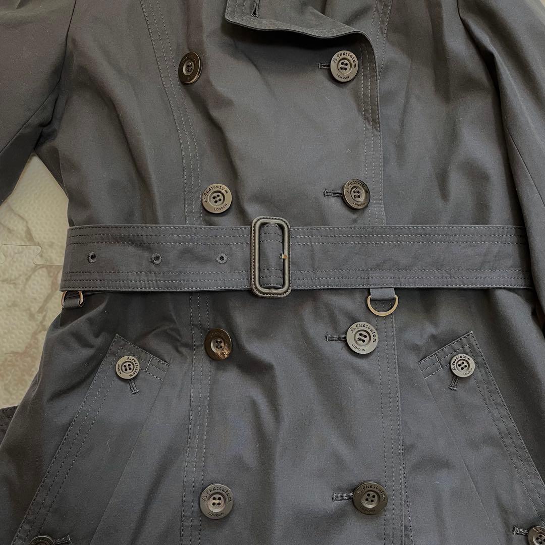 【美品】アクアスキュータム　トレンチコート ベルト　ライナー付　チェック