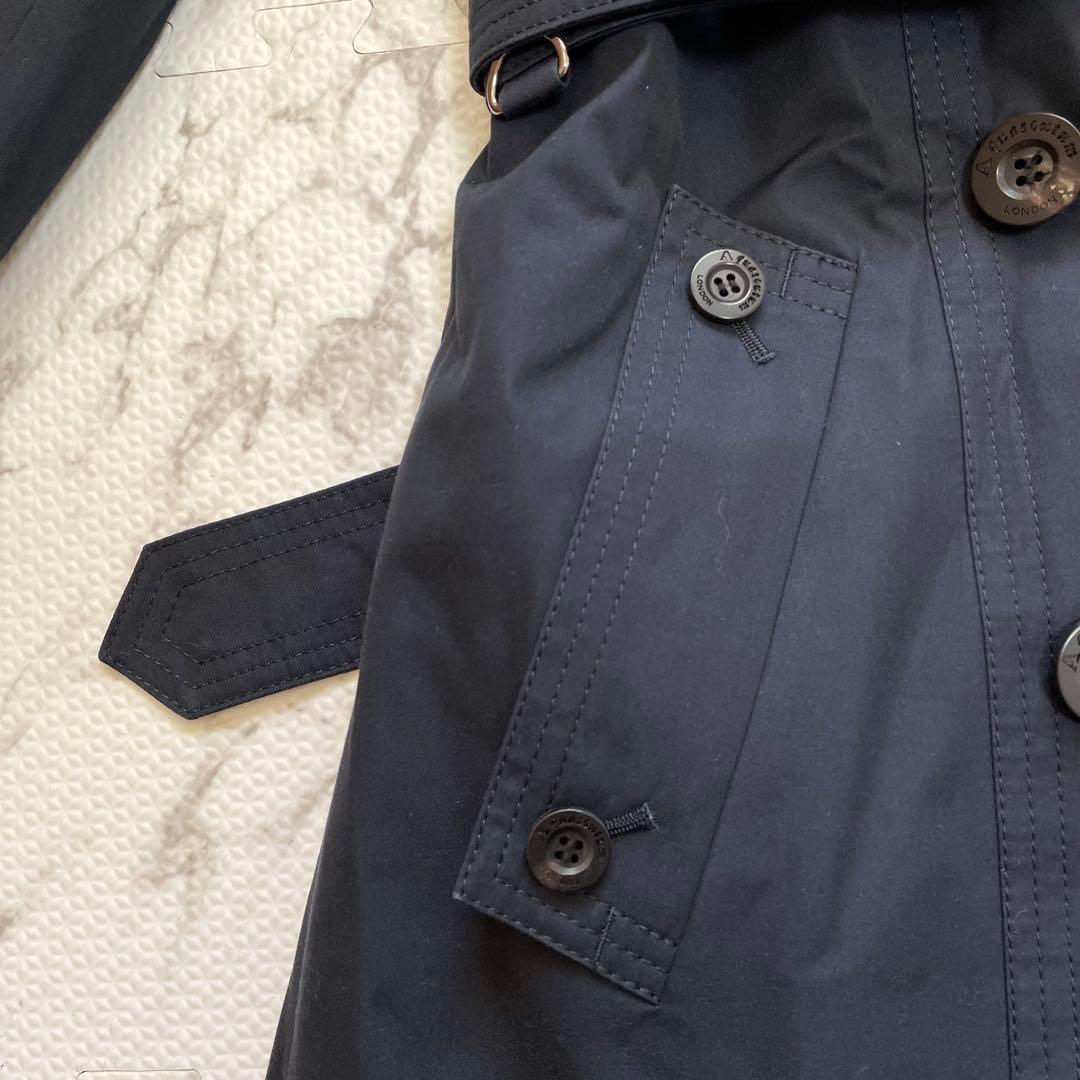 【美品】アクアスキュータム　トレンチコート ベルト　ライナー付　チェック