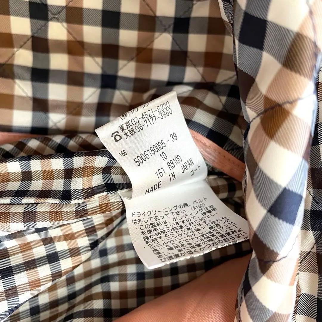 【美品】アクアスキュータム　トレンチコート ベルト　ライナー付　チェック