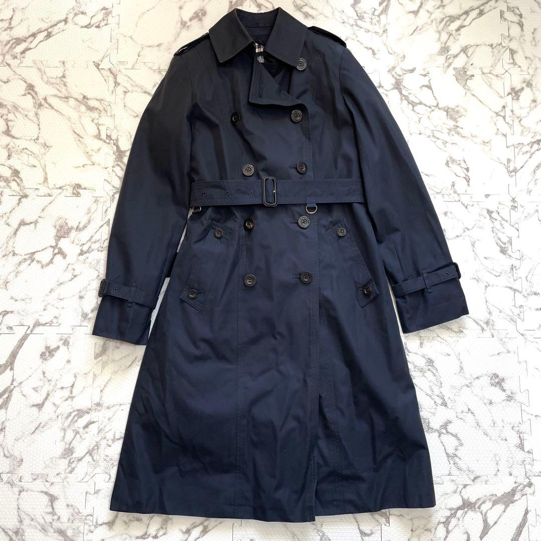 【美品】アクアスキュータム　トレンチコート ベルト　ライナー付　チェック
