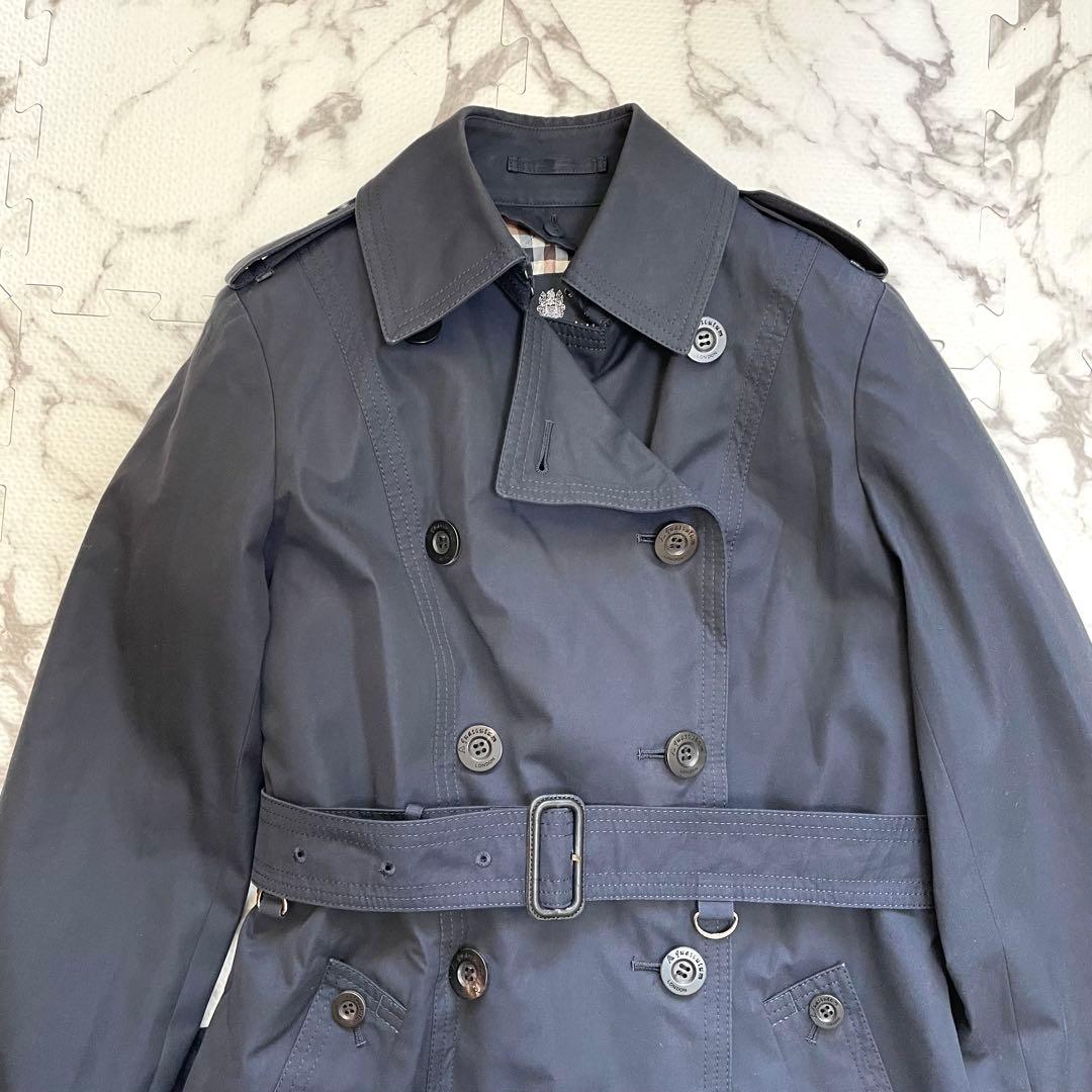 【美品】アクアスキュータム　トレンチコート ベルト　ライナー付　チェック