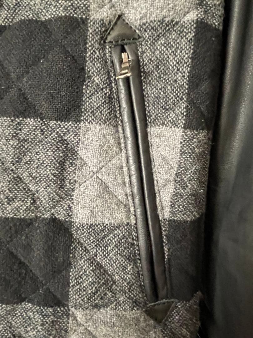 クシタニ　レザー×ウールコンビネーションジャケット　レディースMサイズ