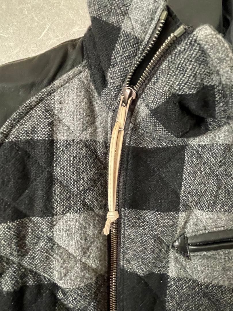 クシタニ　レザー×ウールコンビネーションジャケット　レディースMサイズ