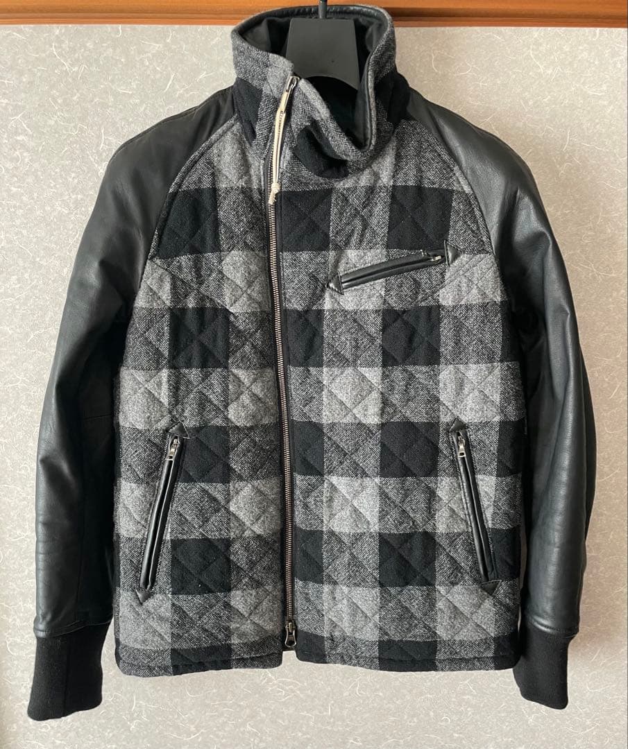 クシタニ　レザー×ウールコンビネーションジャケット　レディースMサイズ