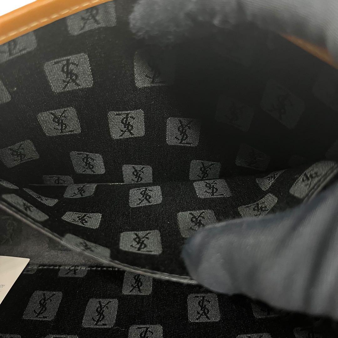 美品 イブサンローラン ヴィンテージ クラッチバッグ YSL レザー ブラック