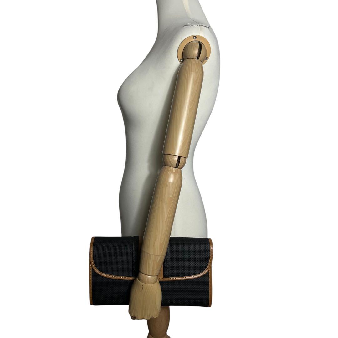 美品 イブサンローラン ヴィンテージ クラッチバッグ YSL レザー ブラック