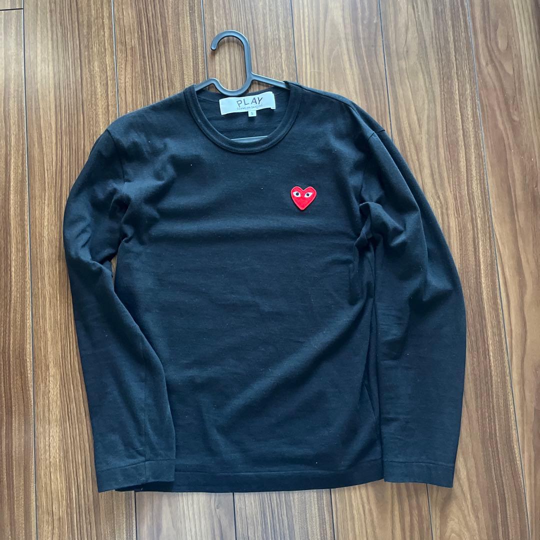 コムデギャルソン　ハート　黒長袖Tシャツ