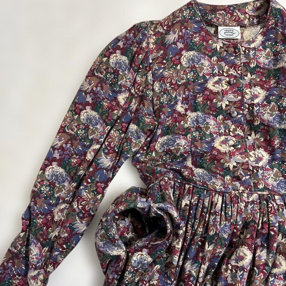 ローラアシュレイ 花柄ワンピース　ヴィンテージ　ロングワンピース　大きいサイズ