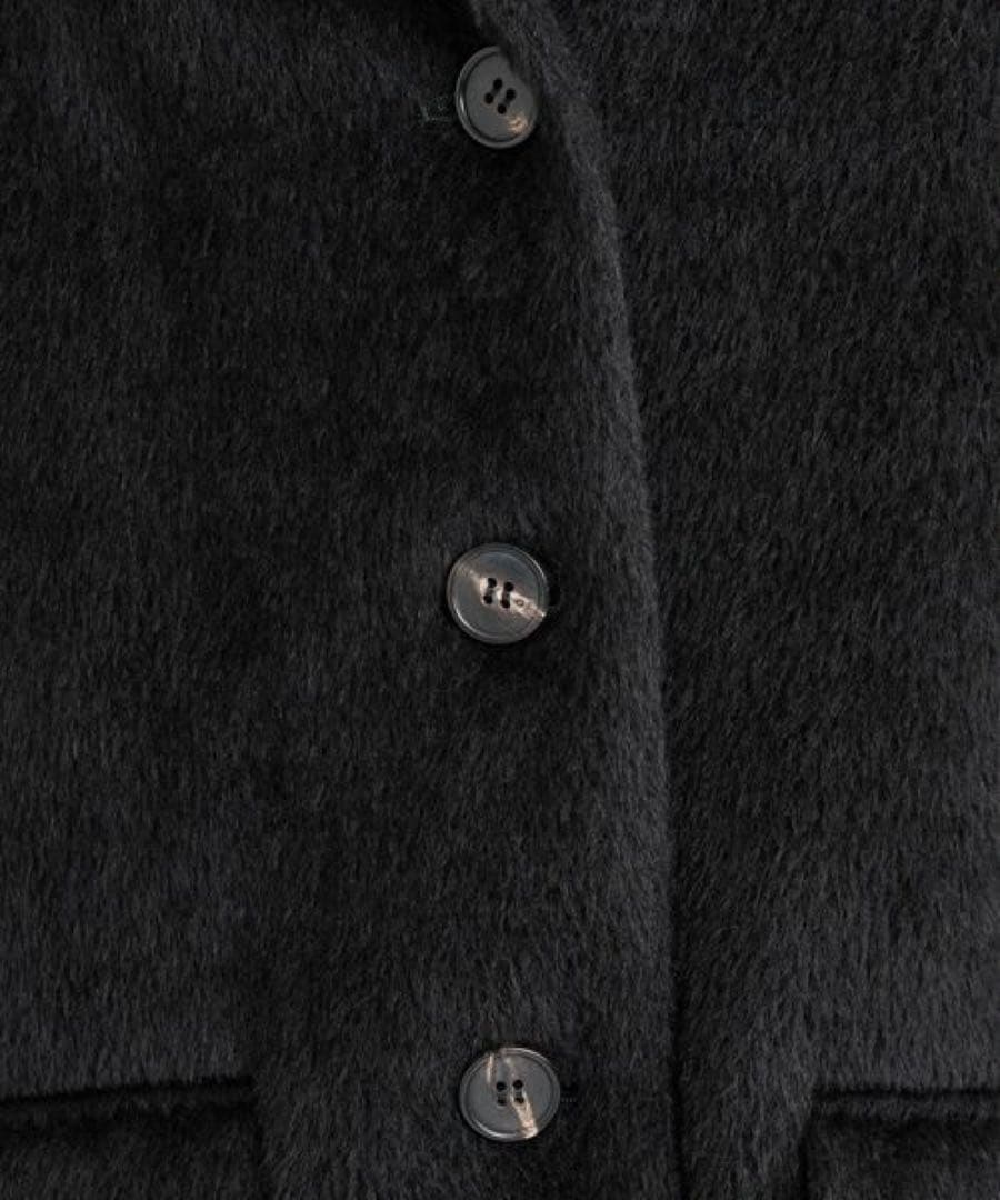 【定価60%オフ】黒 シャギーオーバーコート ブリル BRILL