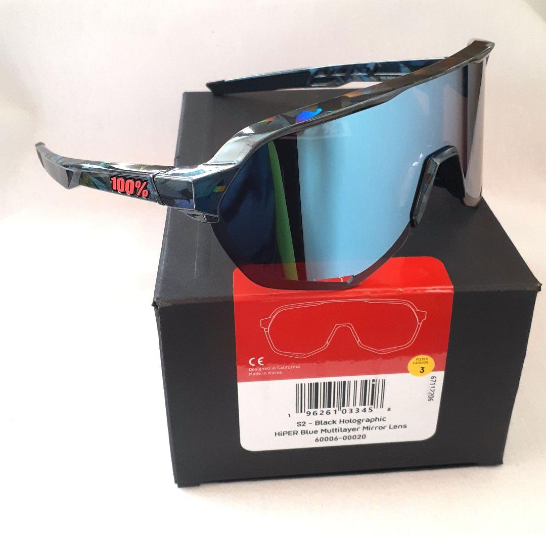 100% S2 ブラックホログラフィック ワンハンドレッド サングラス