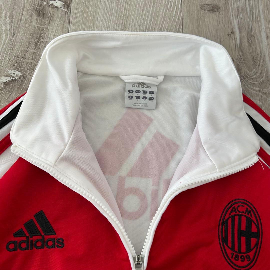 adidas AC MILAN トラックジャケット ジャージ 白赤 O 刺繍