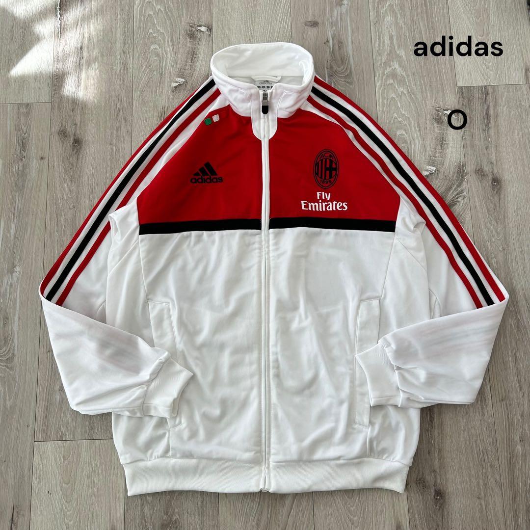 adidas AC MILAN トラックジャケット ジャージ 白赤 O 刺繍