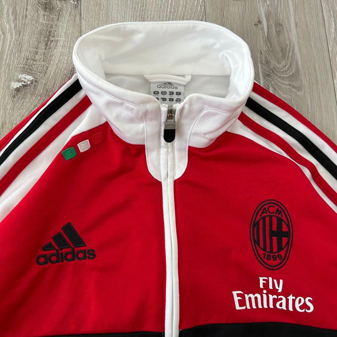 adidas AC MILAN トラックジャケット ジャージ 白赤 O 刺繍