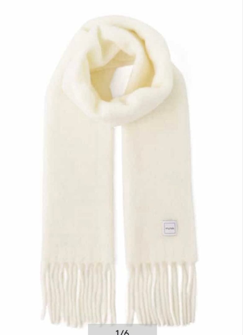 mylab アルパカ混無地マフラー　オフホワイト