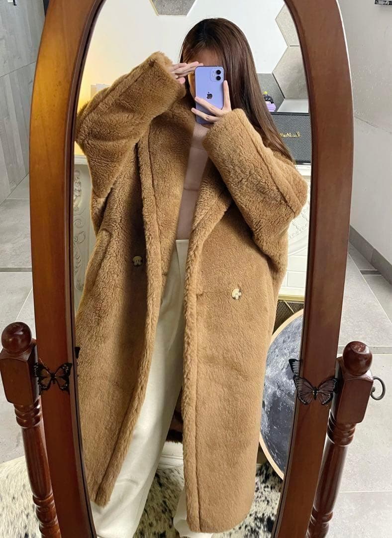 新型最新作❗️ベアロングコート テディコート ライトブラウン キャメル