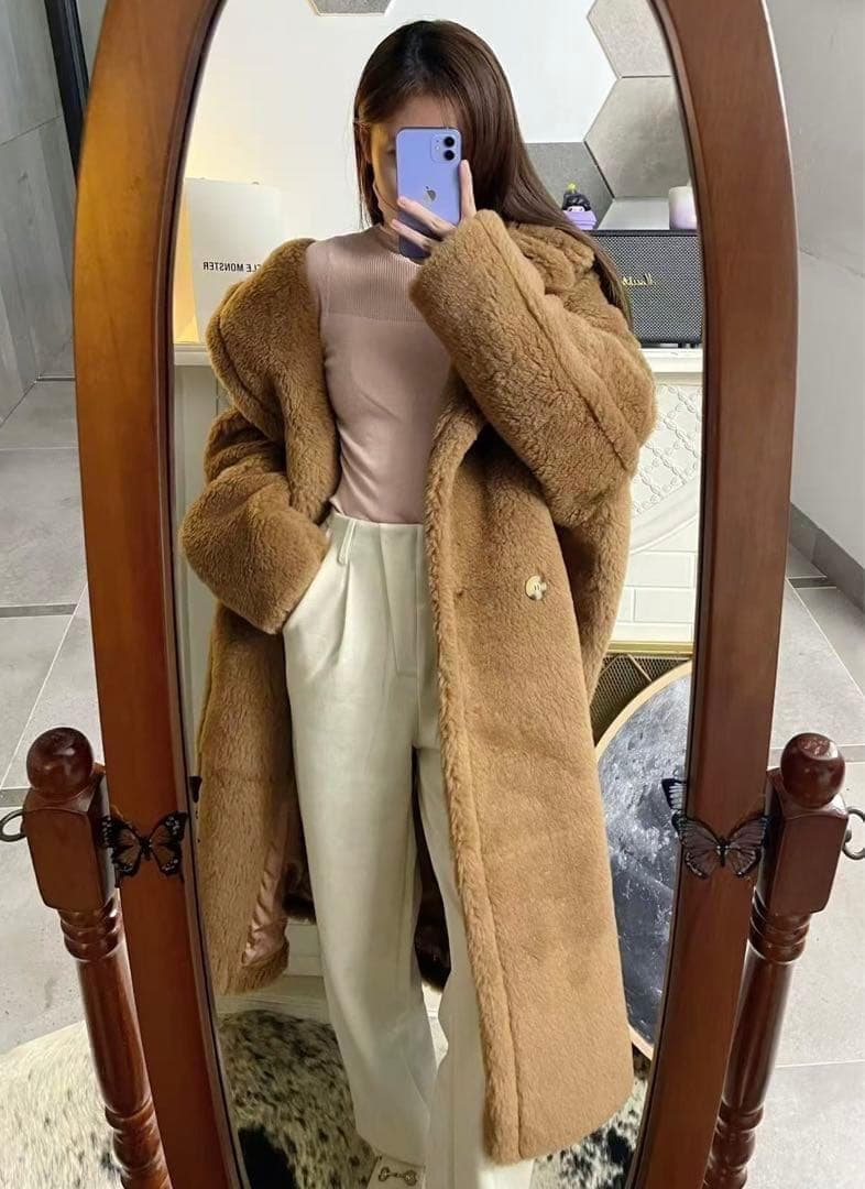 新型最新作❗️ベアロングコート テディコート ライトブラウン キャメル