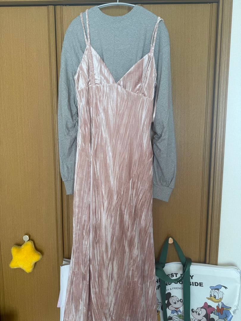 AMERI VINTAGE VELOUR SET UP ベロアキャミワンピース