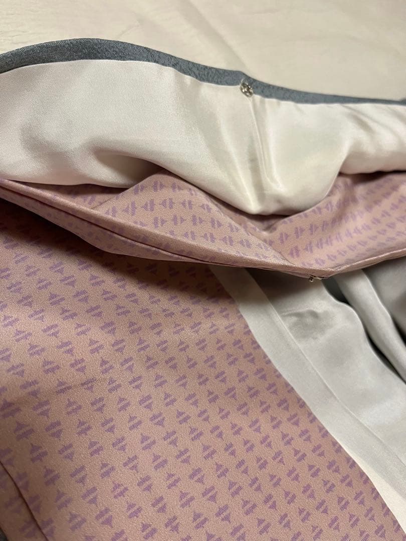 値下げしました❣️色無地 袷★重ね衿付き★逸品 ロング