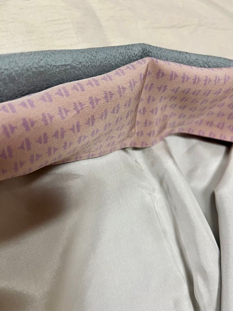 値下げしました❣️色無地 袷★重ね衿付き★逸品 ロング