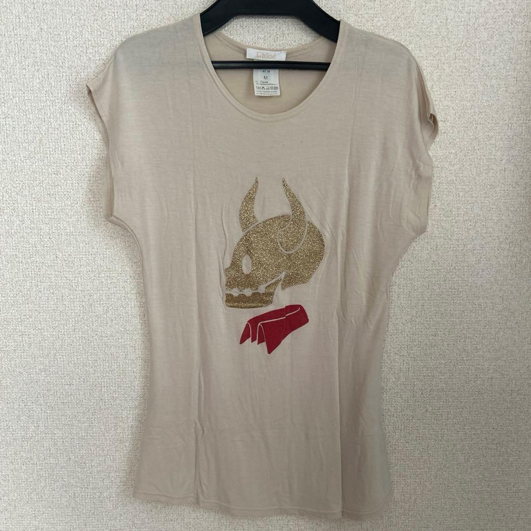 クロエ ステラマッカートニー Chloé M ゴールドスカル カットソー