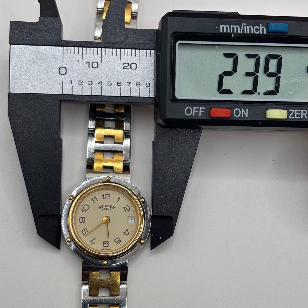 稼働品☆新品電池　HERMESエルメス　クリッパー　レディース腕時計