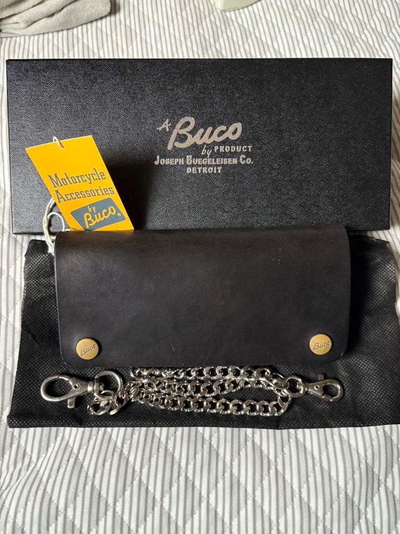 Buco レザー ウォレットチェーン 黒　トラッカーウォレット　財布