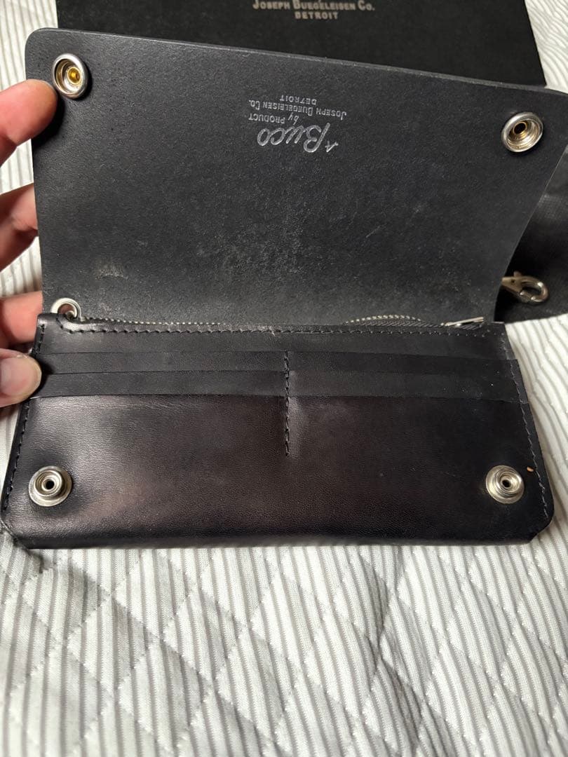 Buco レザー ウォレットチェーン 黒　トラッカーウォレット　財布