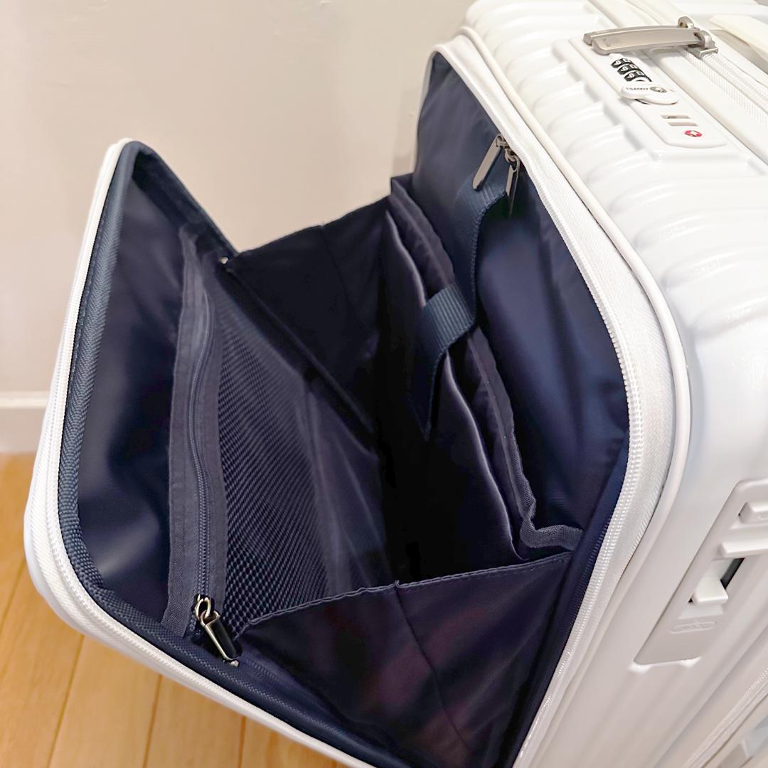 極美品★1回のみ使用 ランバンオンブルー フロントオープン キャリーケース 白