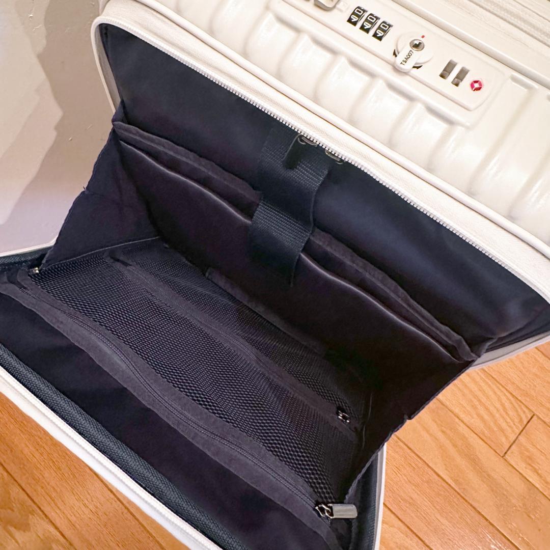 極美品★1回のみ使用 ランバンオンブルー フロントオープン キャリーケース 白